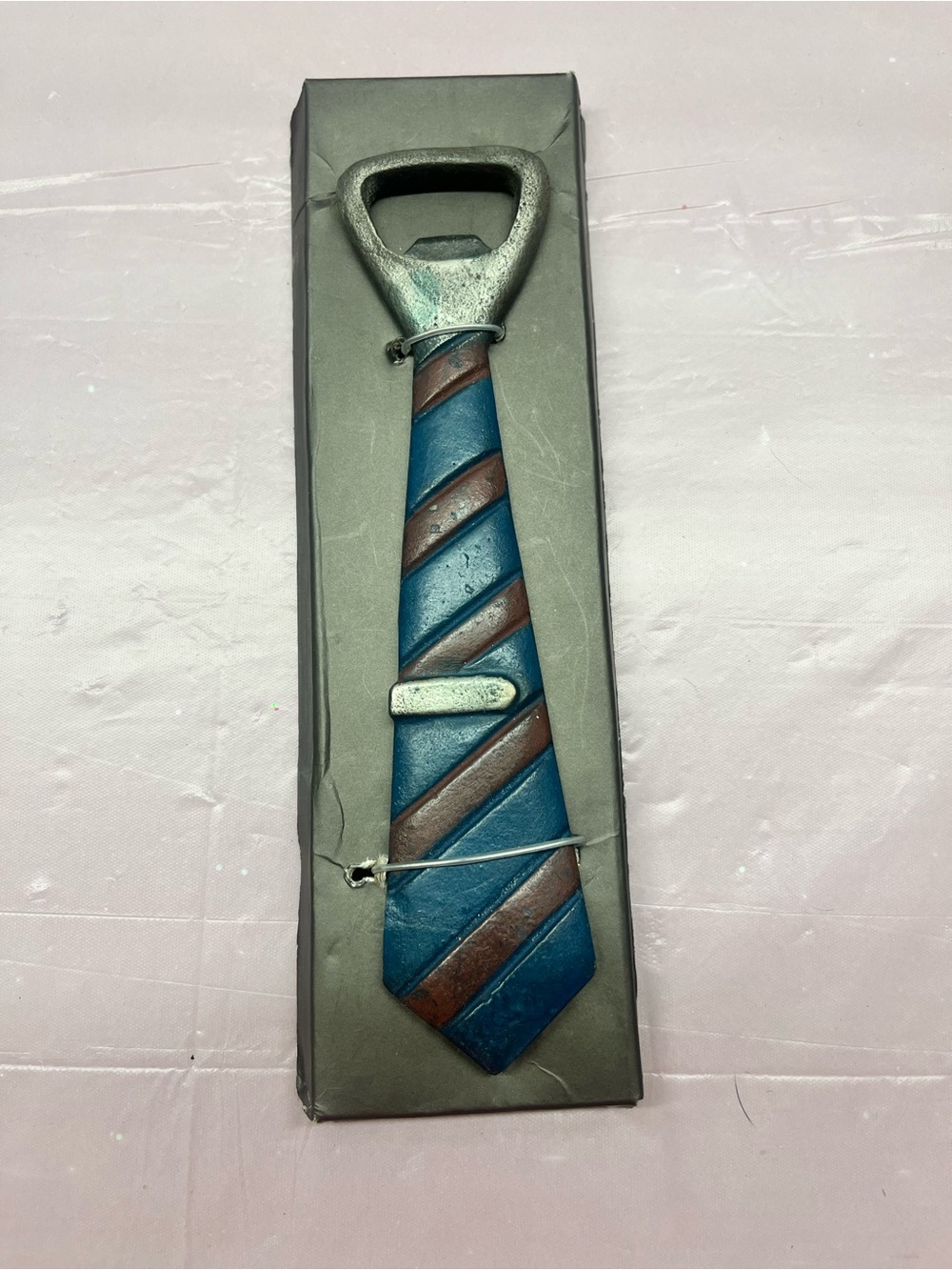 Stylish Blue & Brown Tie Bottle Opener - Decorative Kitchen Tool